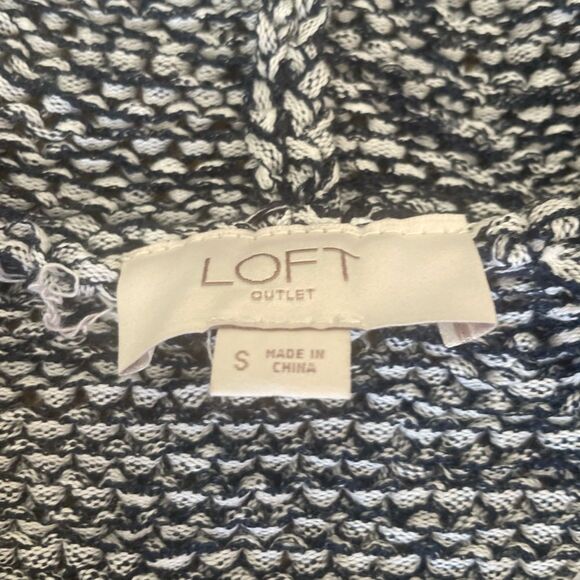 Loft Marbled Open Front Cardigan Hooded Sweater Womens Size Small - Picture 5 of 8